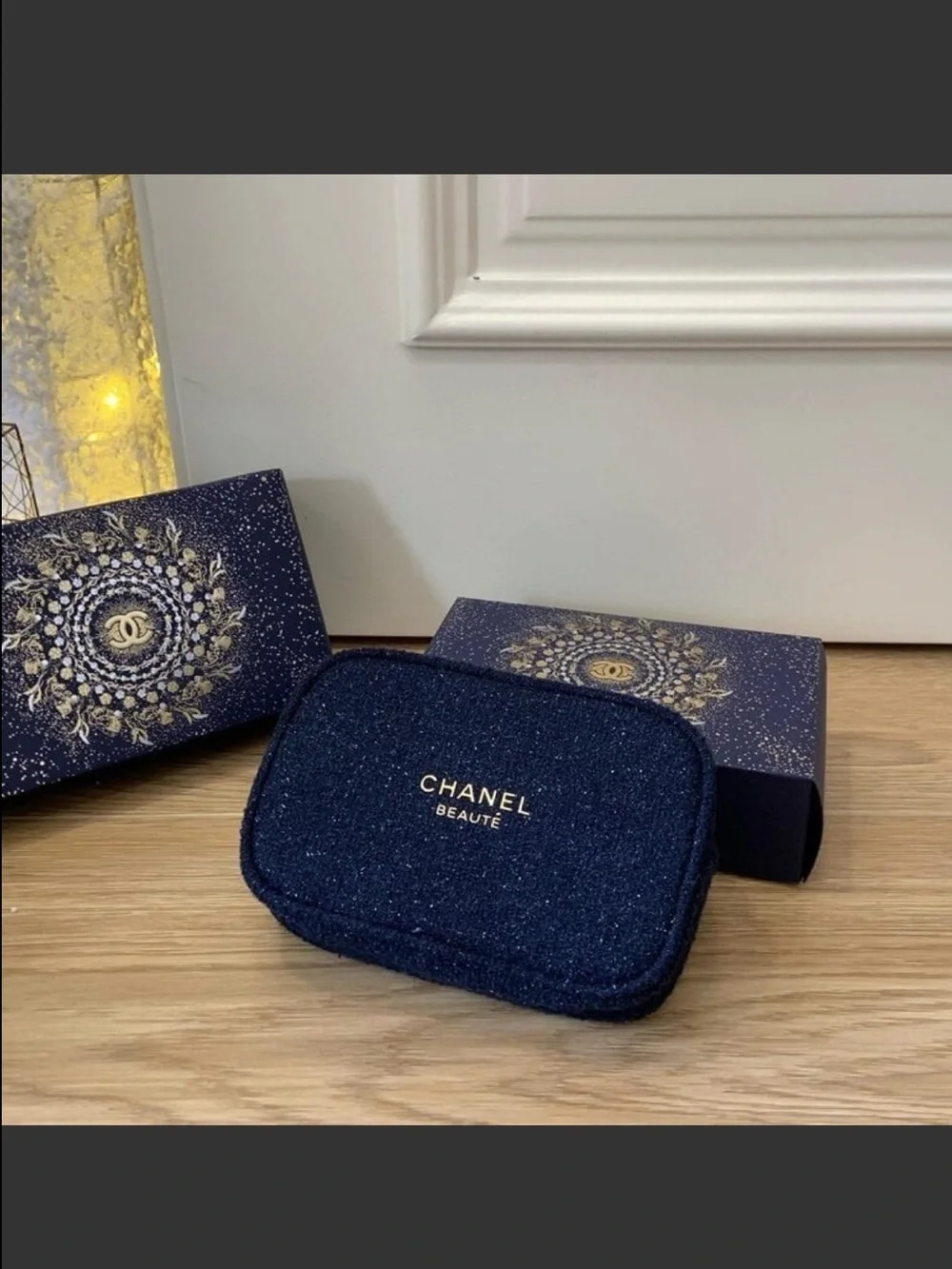 CHANEL Black Tweed Mini Crossbody with Gold Chain VIP GWP